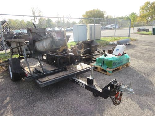 2009 Remackel 5x10 Tilt Bed Trailer W/1995 Etnyre Rtl Curb Paver & 1996 Power Curber Al-120 Auger