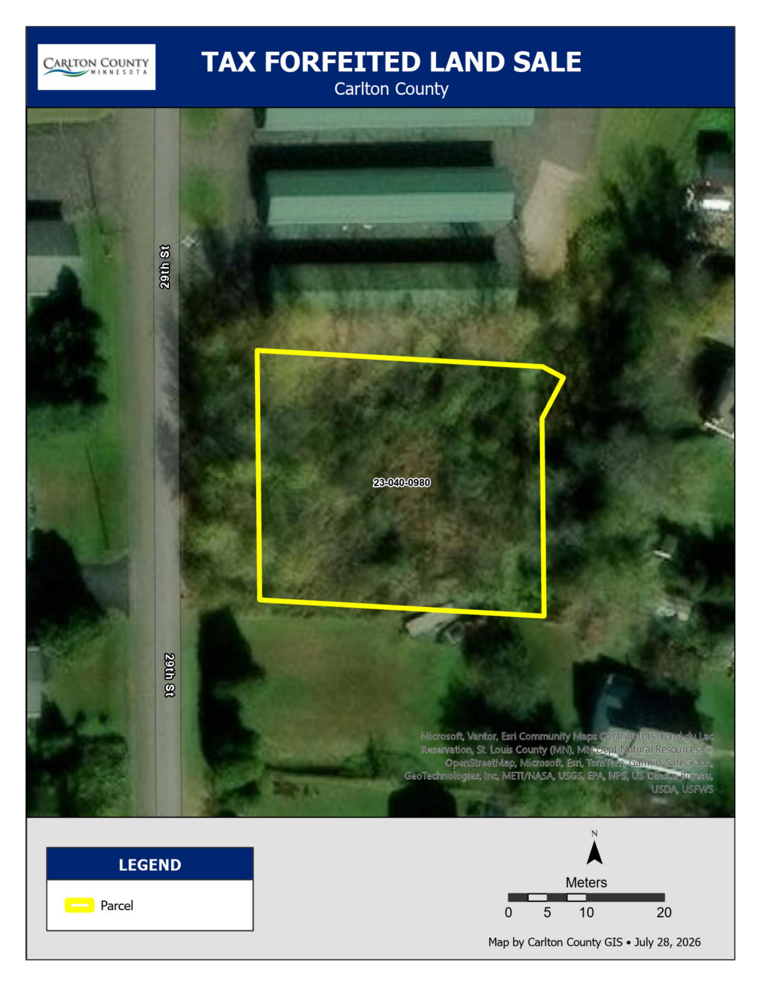 CARLTON COUNTY PARCEL ID# 23-040-0980