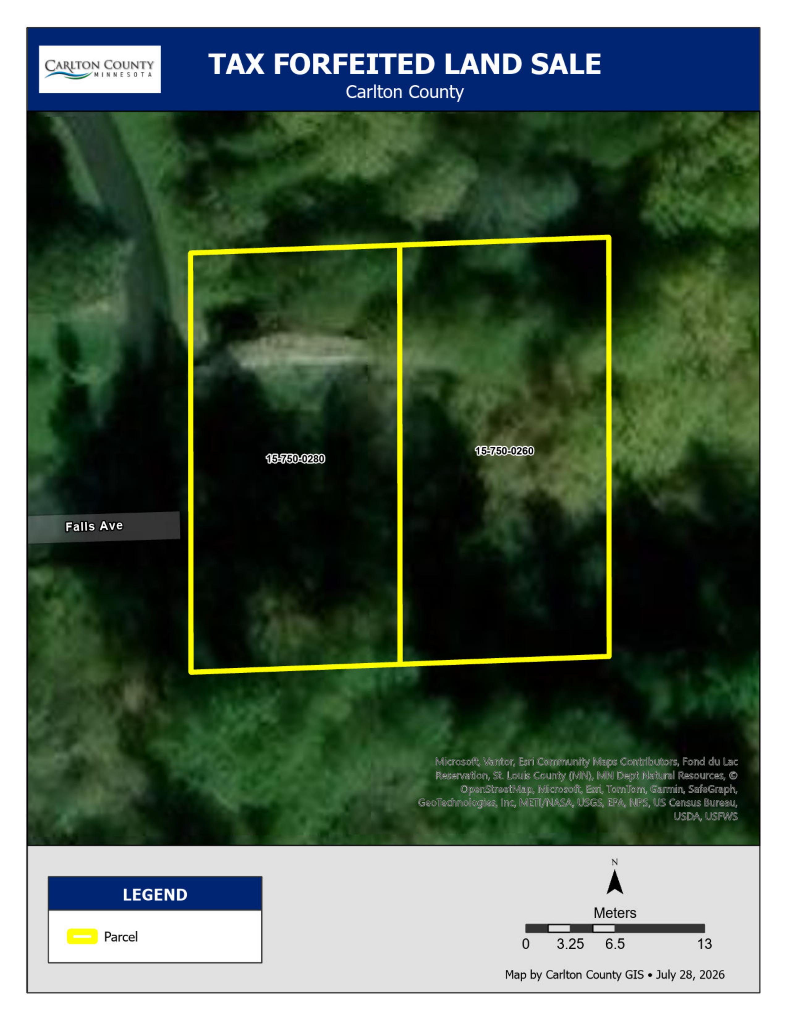 CARLTON COUNTY PARCEL ID# 15-750-0280, 15-750-0260