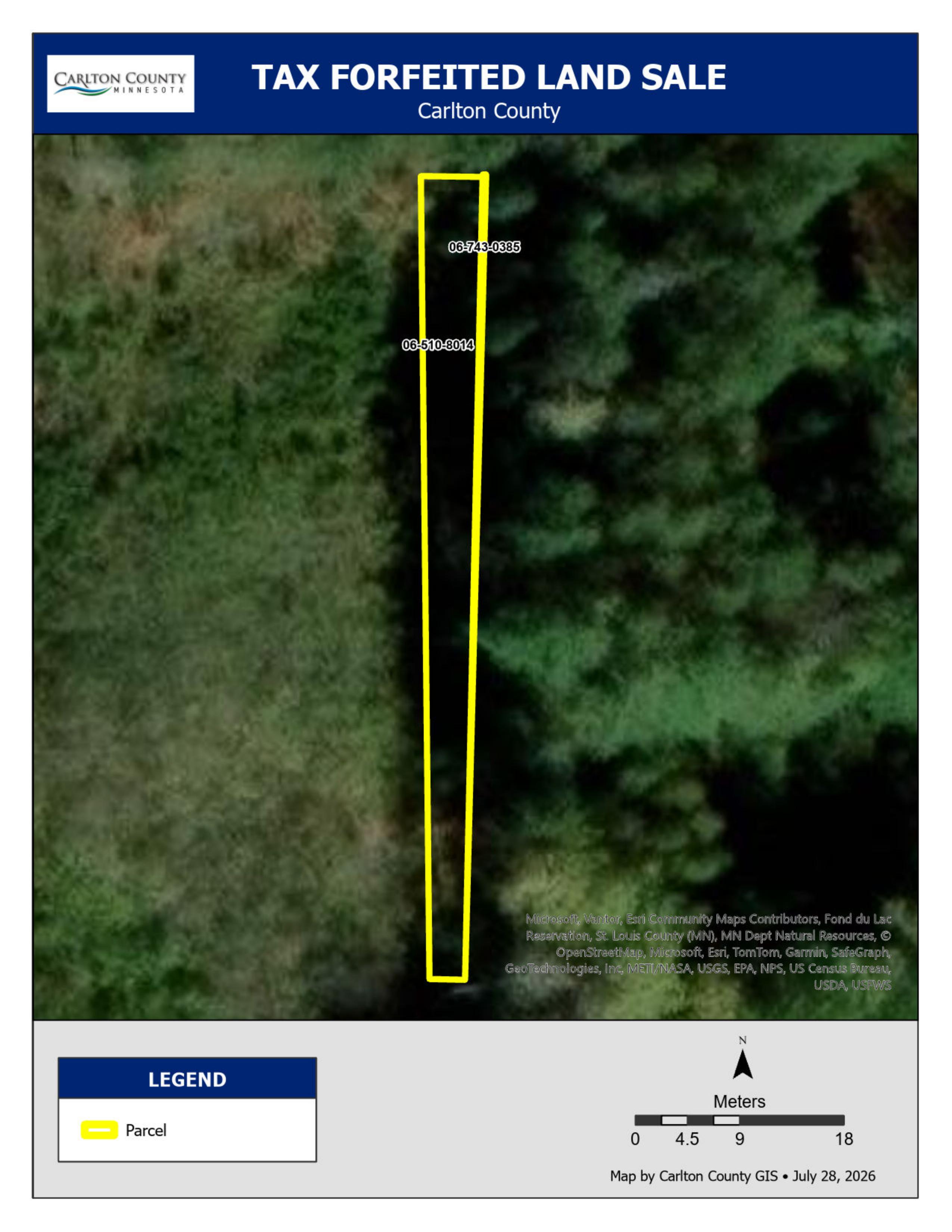 CARLTON COUNTY PARCEL ID# 06-510-8014, 06-743-0385