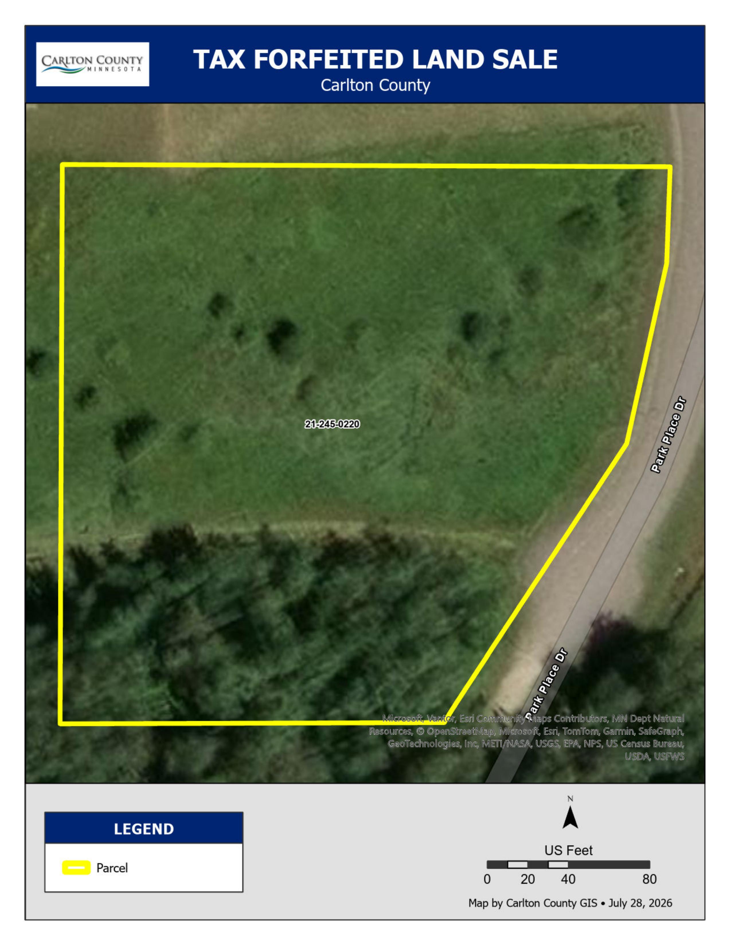 CARLTON COUNTY PARCEL ID# 21-245-0220