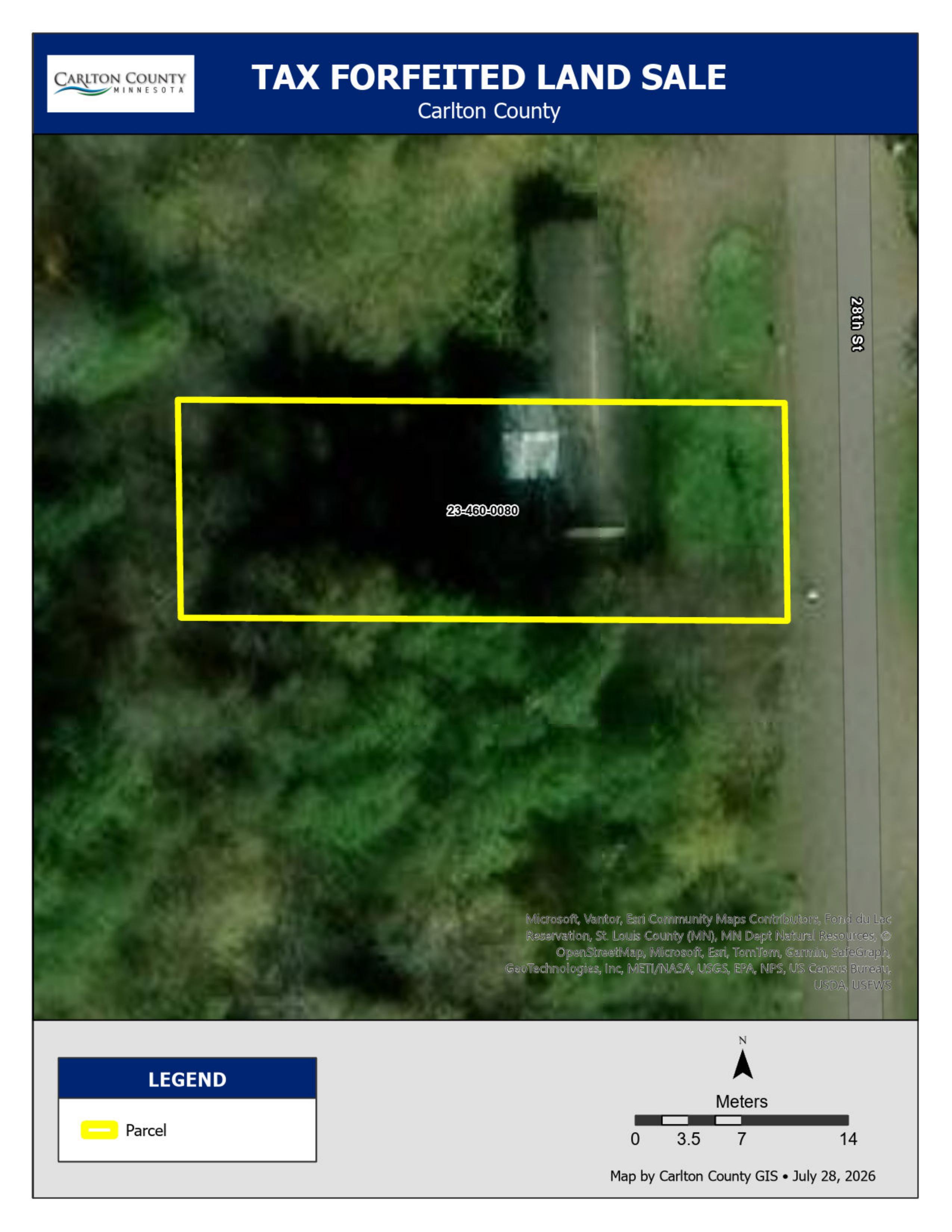 CARLTON COUNTY PARCEL ID# 23-460-0080