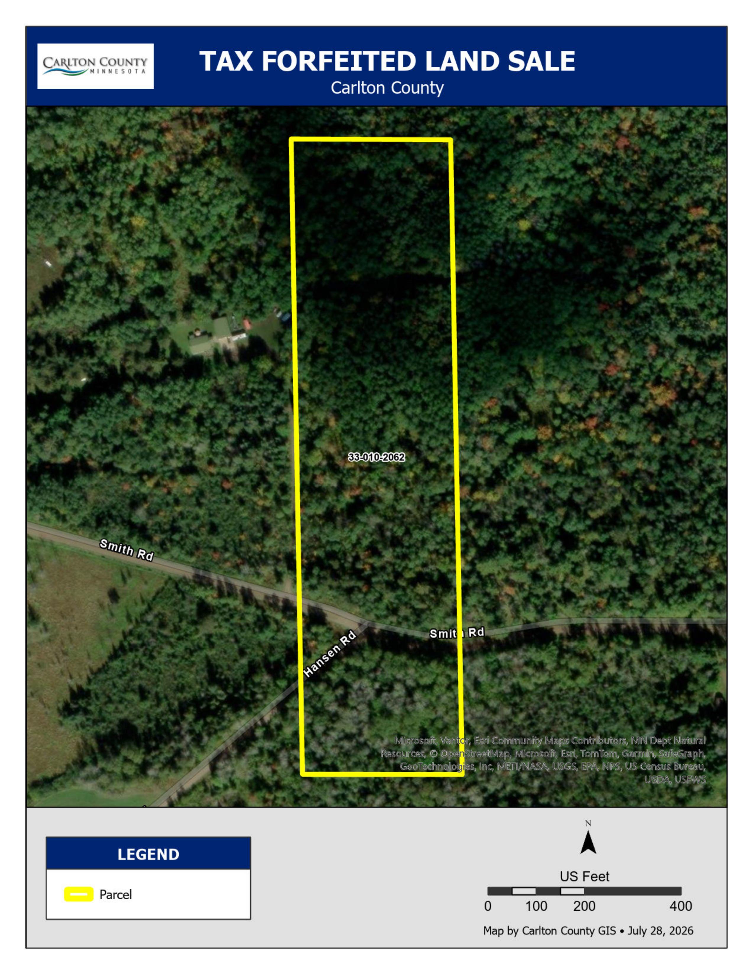 CARLTON COUNTY PARCEL ID# 33-010-2062