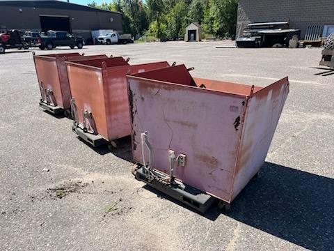 LOT OF 3 ROLLING METAL BINS